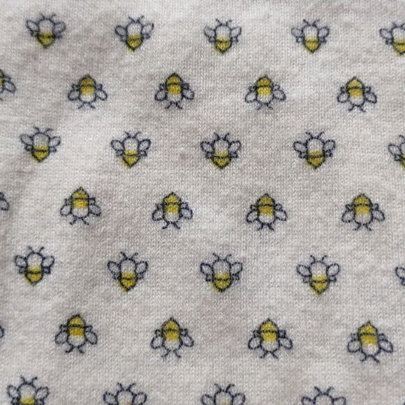 Carter's Girl Size 18 mo Gray Onesie Yellow honey bee print snap crotch bow neck - Picture 4 of 4